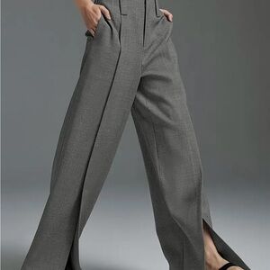 Chic Wide-Leg Gray Women's Pants